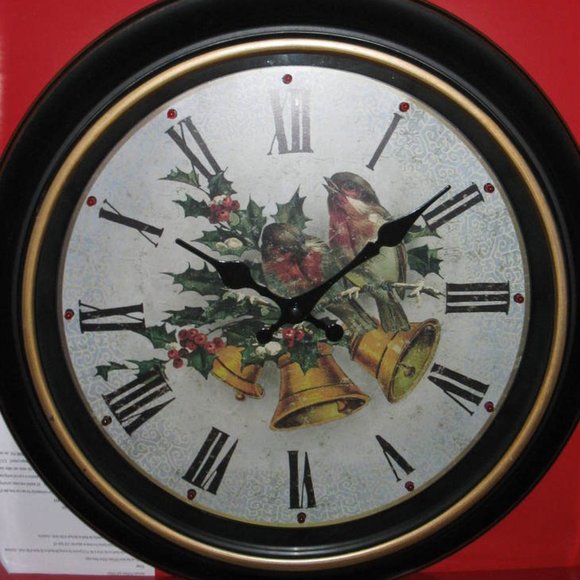 Clock LED 15.75 Inches Birds with Bells New - Picture 1 of 3